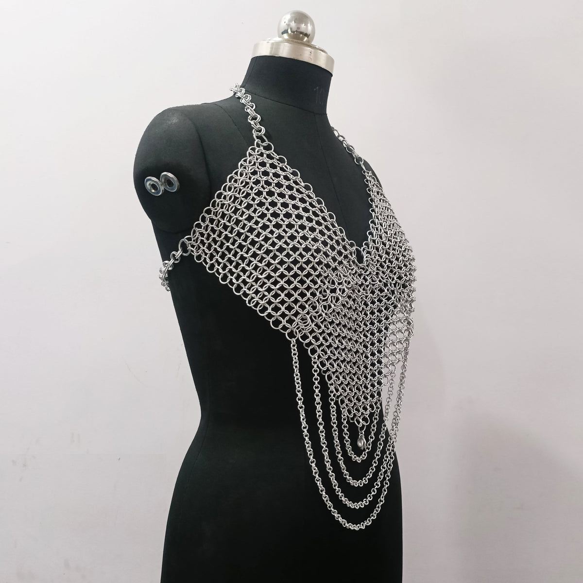 Women's Aluminum Chainmail Halter Top Costume