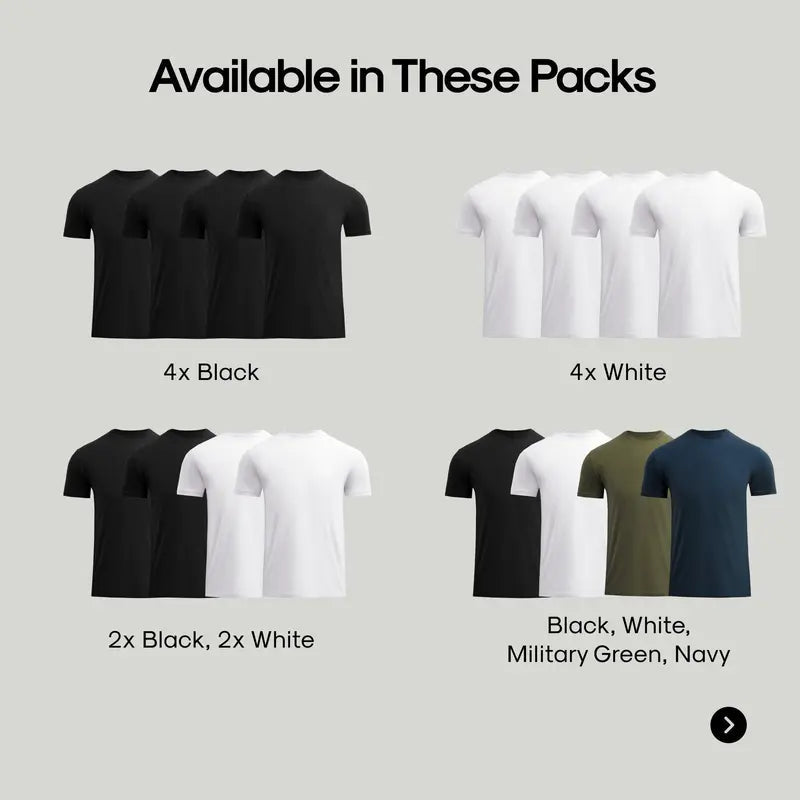 Men's Crew Neck T-Shirts, 4-Pack