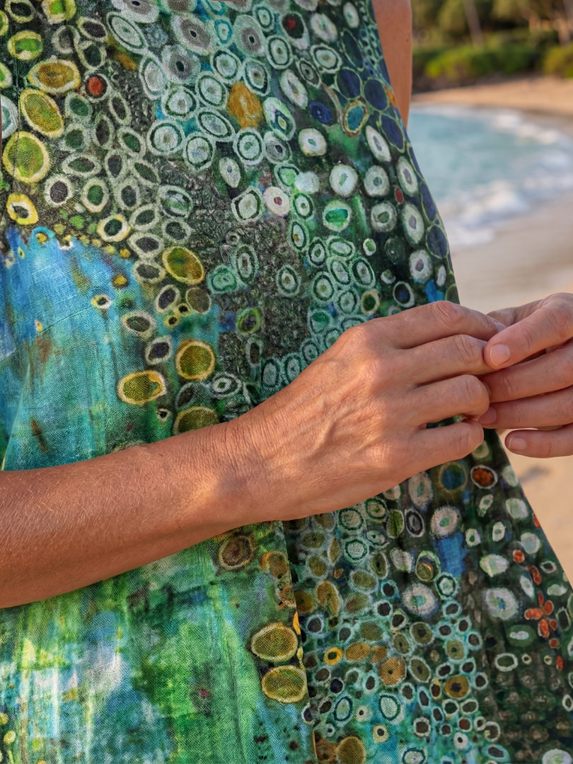 Women's Ocean Mosaic Print Midi Dress