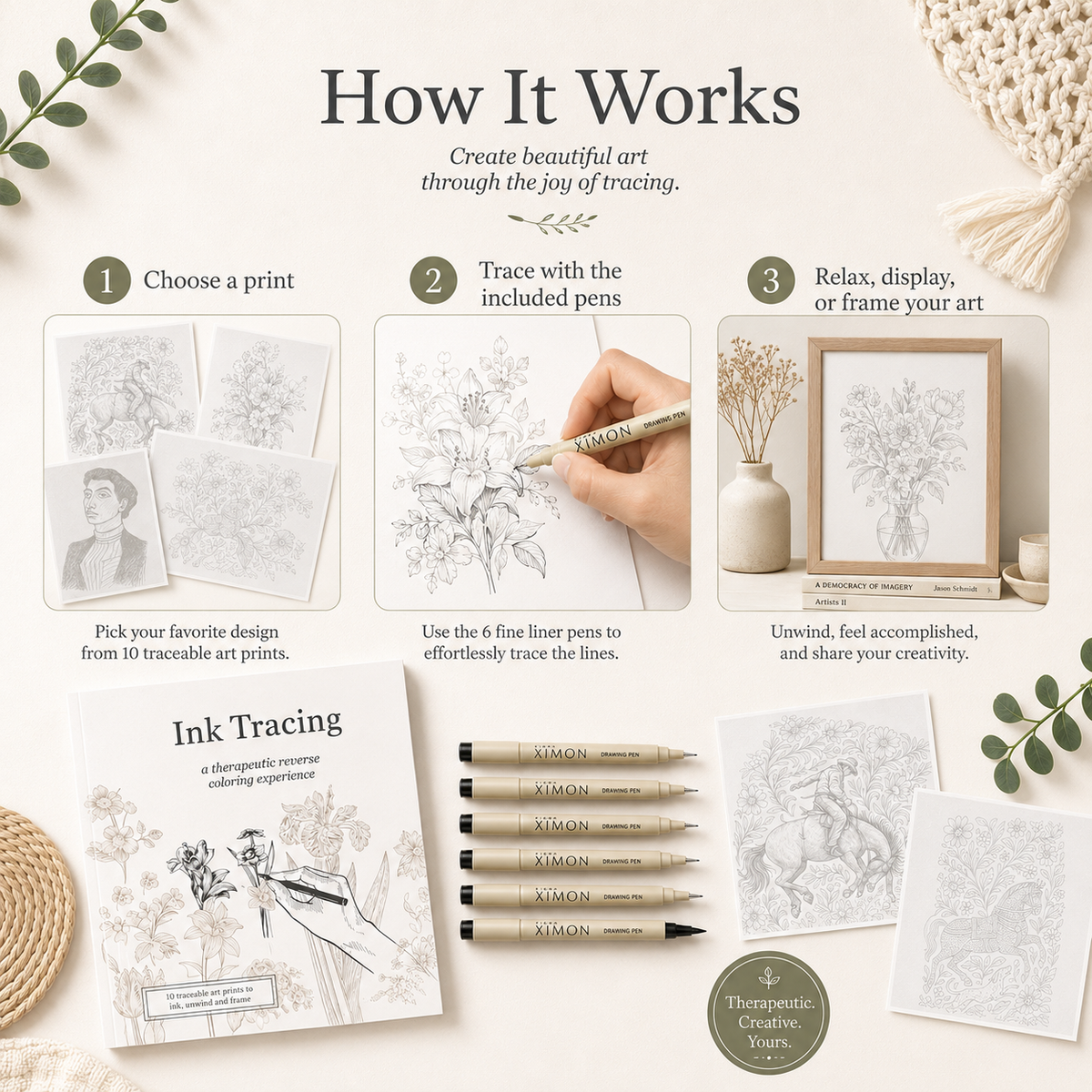 Ink Tracing Reverse Colouring Book