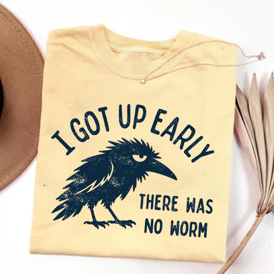 Vintage Grumpy Crow Graphic T-Shirt