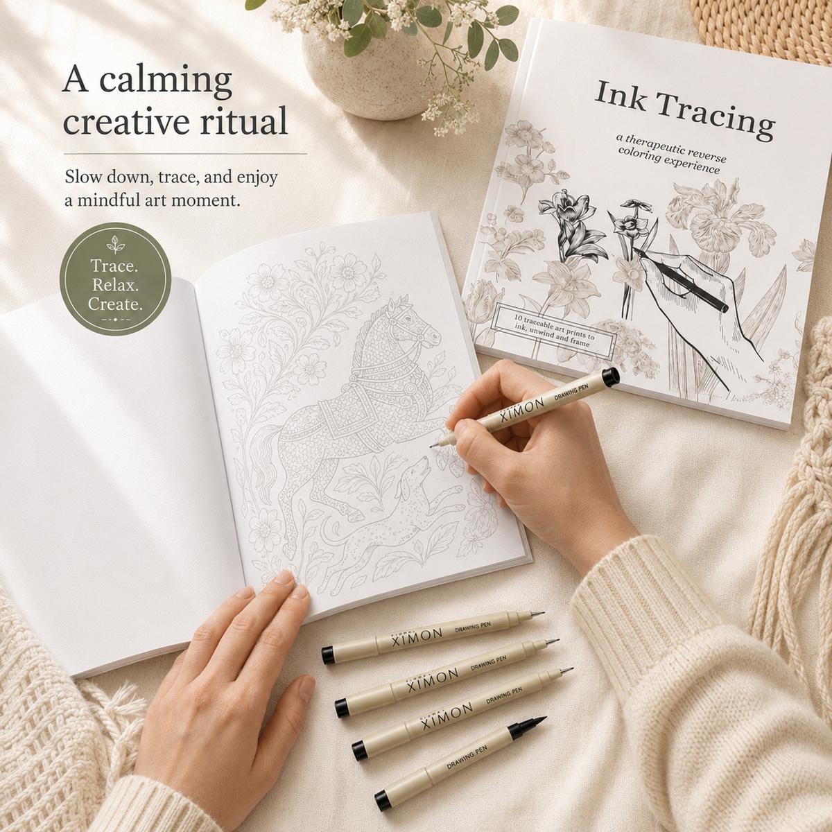 Ink Tracing Reverse Colouring Book