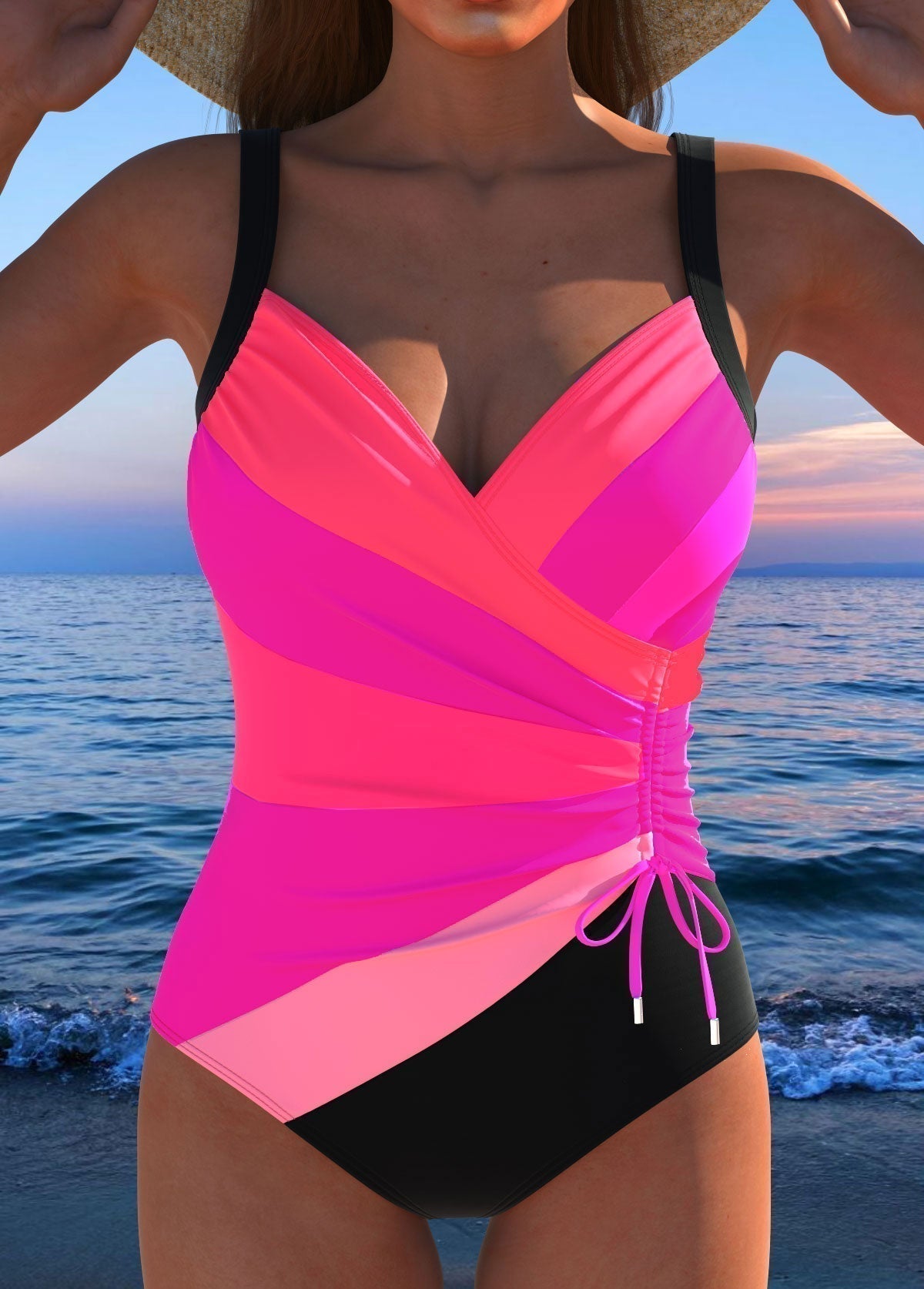 Women's Colourful Print One-Piece Swimsuit
