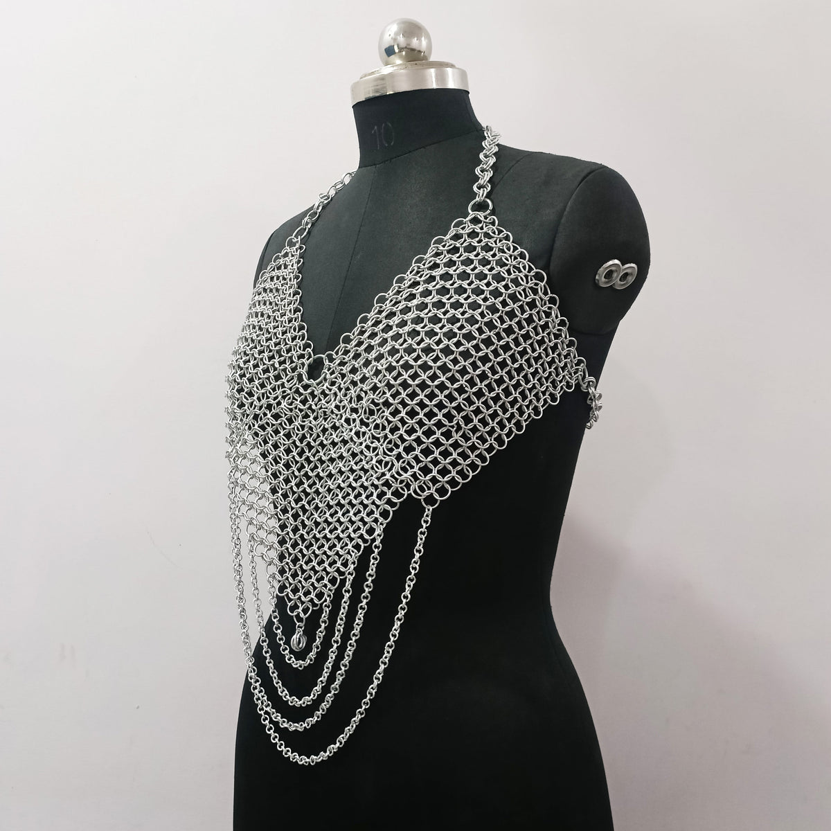 Women's Aluminum Chainmail Halter Top Costume