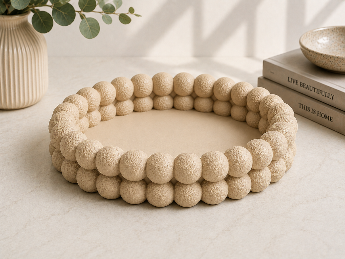 Beaded Round Tray