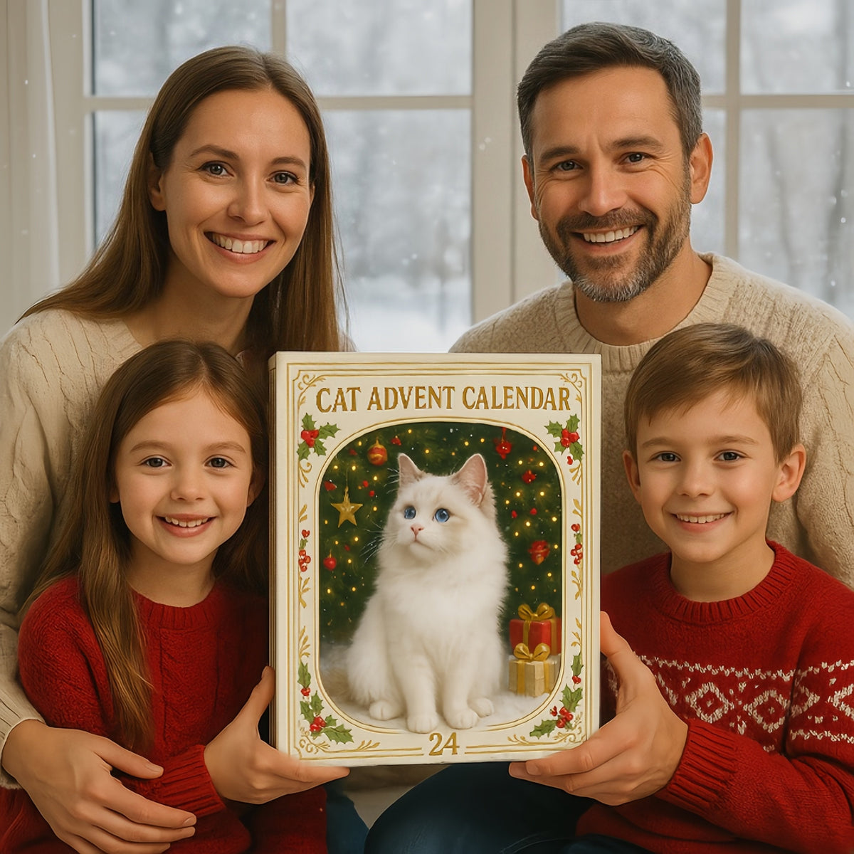 Cat Advent Calendar with 24 Charm Ornaments