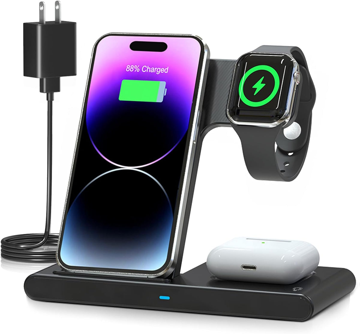 3 IN 1 Wireless Fast Charger Stand For Watch And Airpod