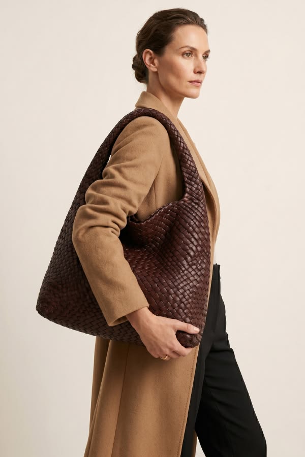 Woven Leather work bag for ladies