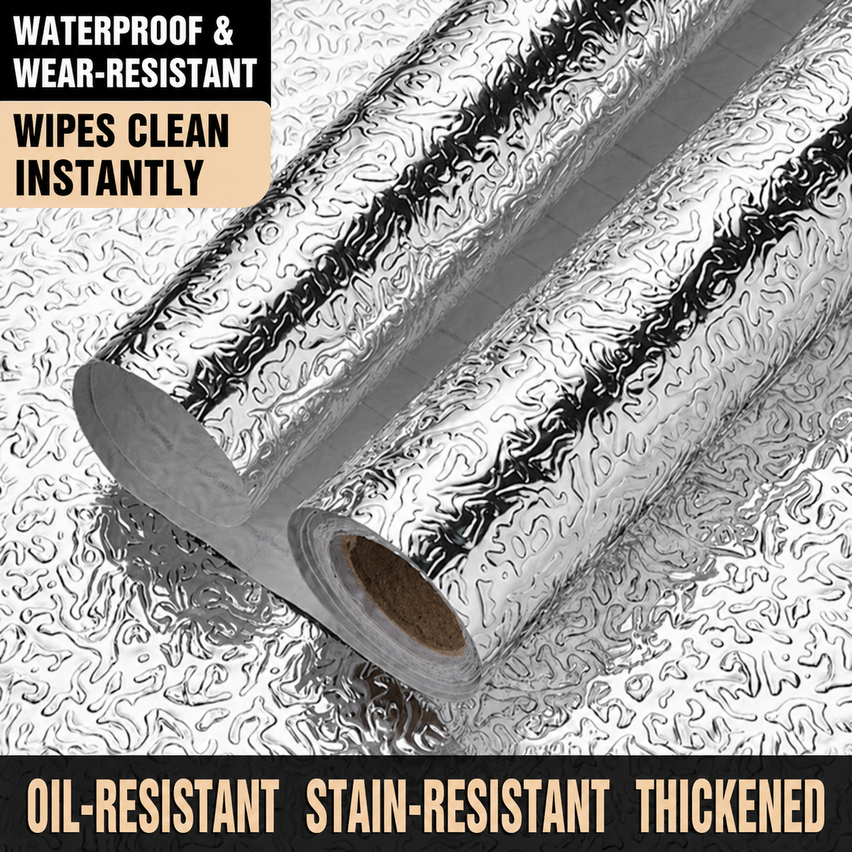 Stainless Steel Oil-Proof Kitchen Contact Paper Roll