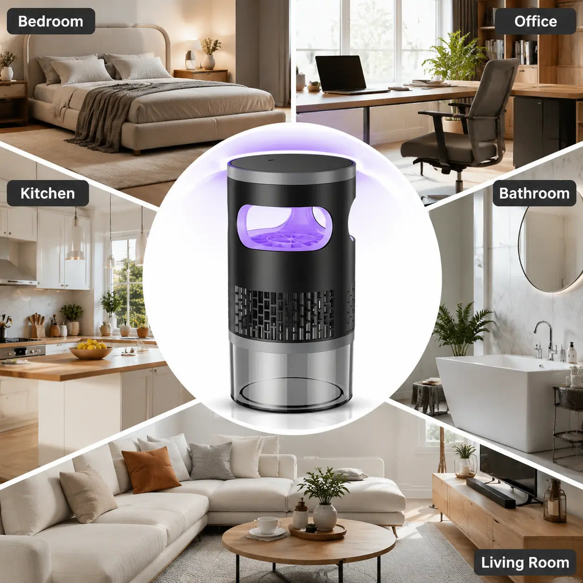Indoor Insect Trap with Light and Suction
