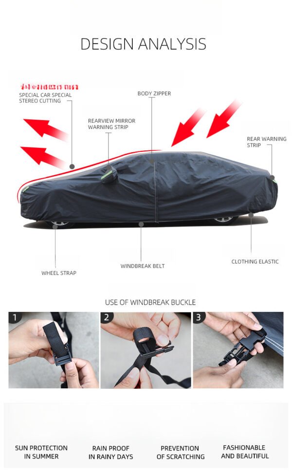 All-Weather PVC Car Cover for Sun and Rain