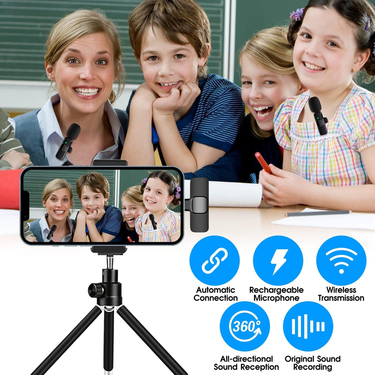 2 Pack Wireless Microphone For