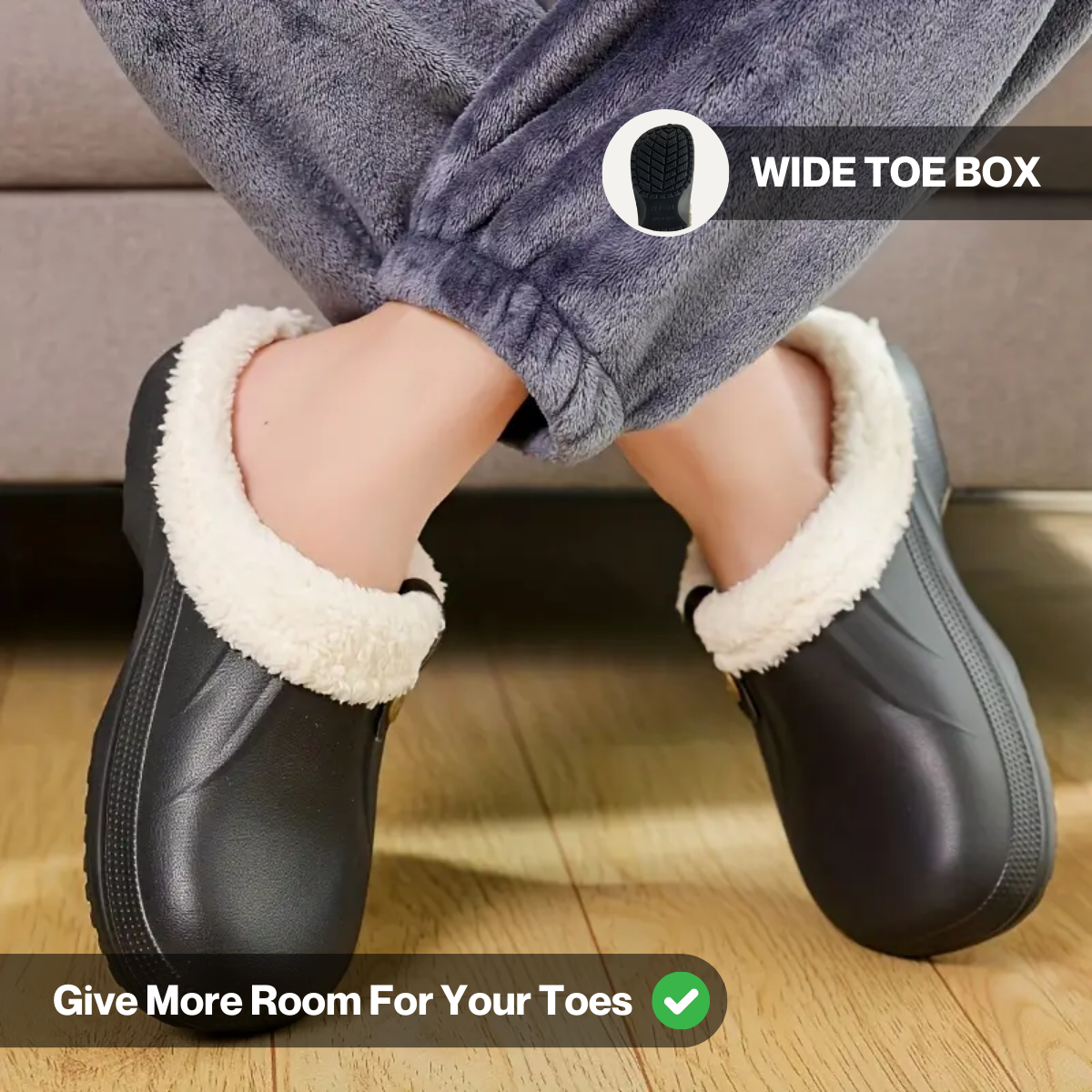 Arlo Fuzzy Comfort Clog Mules – Warm Slip-On