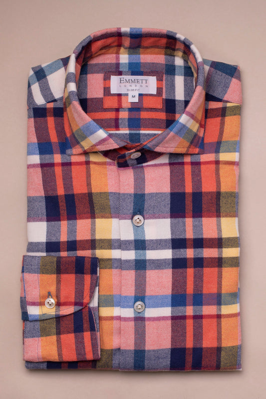 SUPPLIED BY TOM - Red & Blue Brushed Cotton Check Shirt