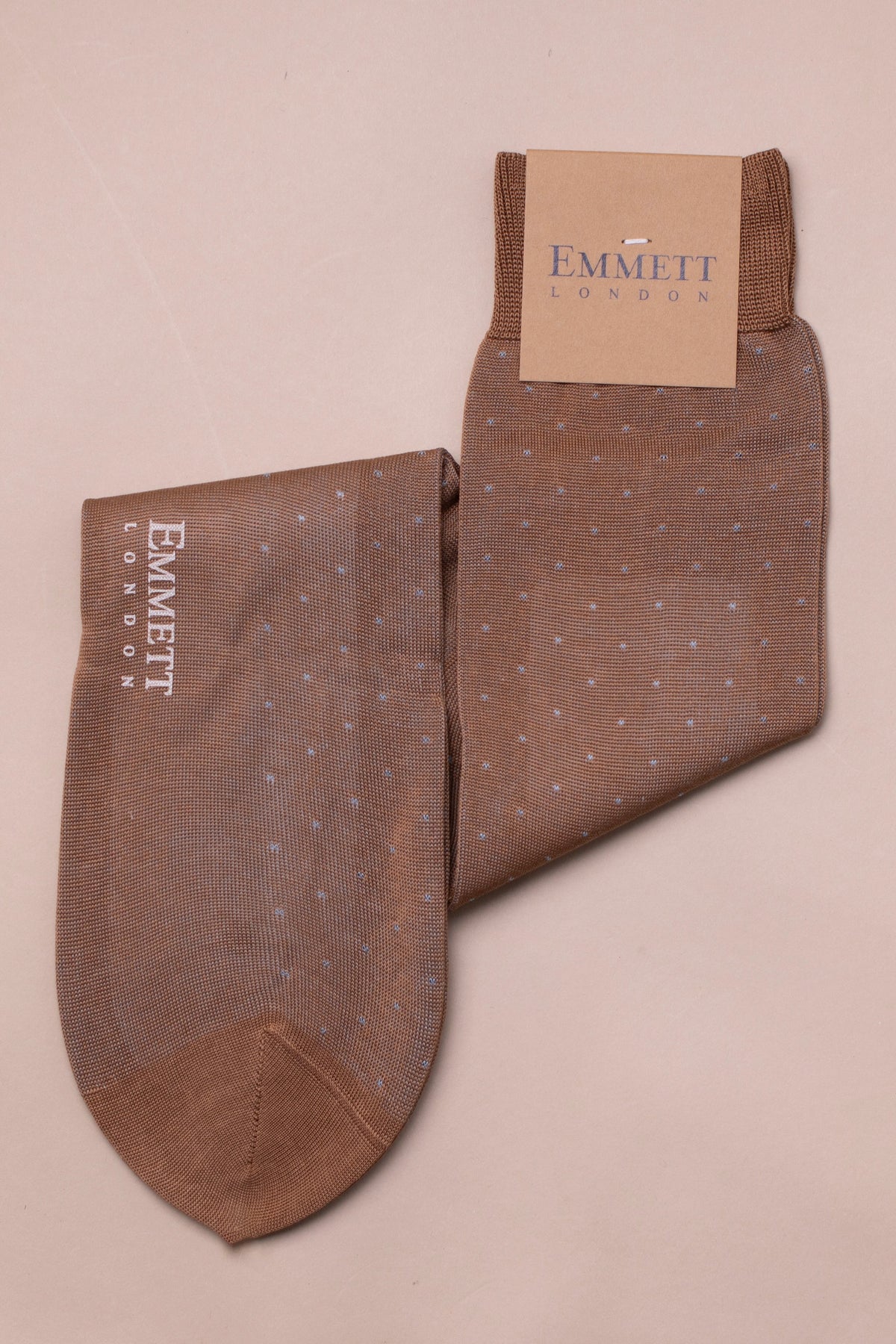 SUPPLIED BY TOM - Beige and Blue Polka Dot Socks