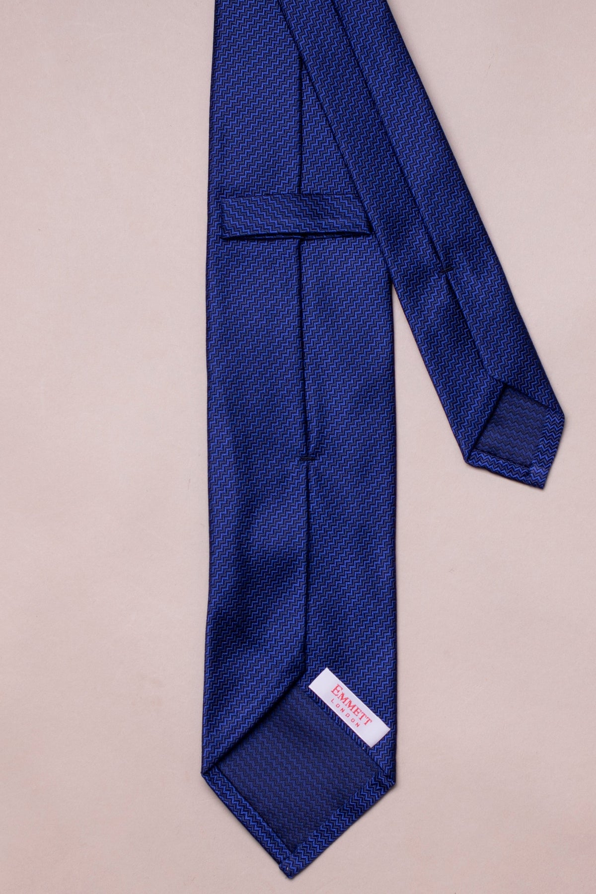 SUPPLIED BY TOM - Blue Zig Zag Silk Tie