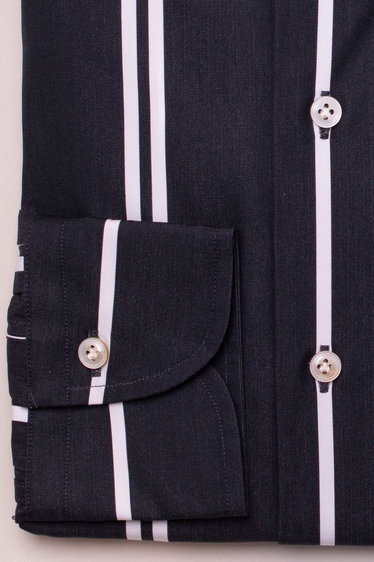 SUPPLIED BY TOM - Timeless Black & White Striped Cotton Shirt