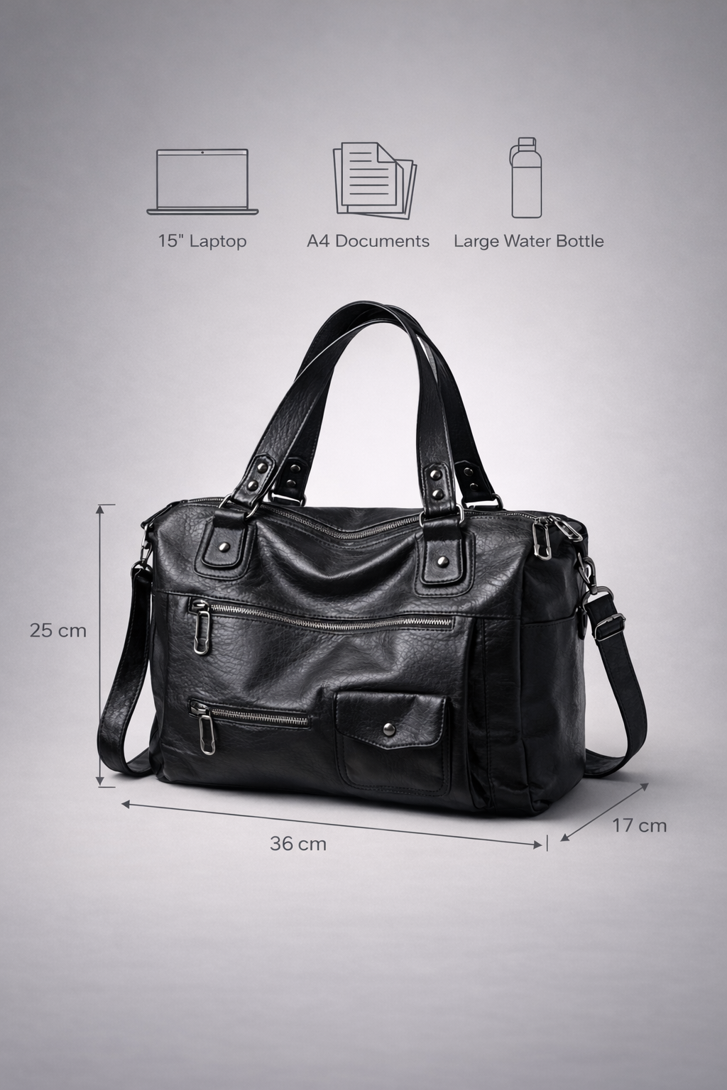 Big handbag for school with a spacious top-zip opening SALERNO