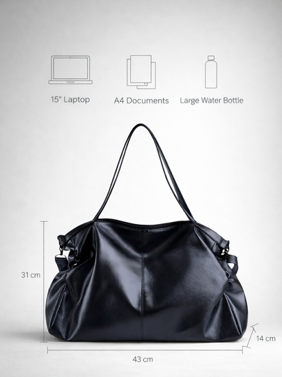 Black tote bag for school