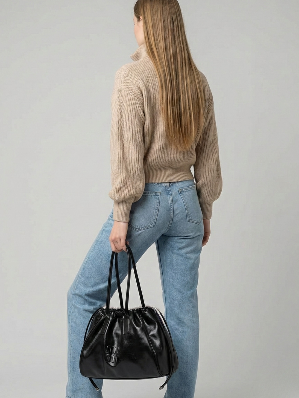 Black work tote bag