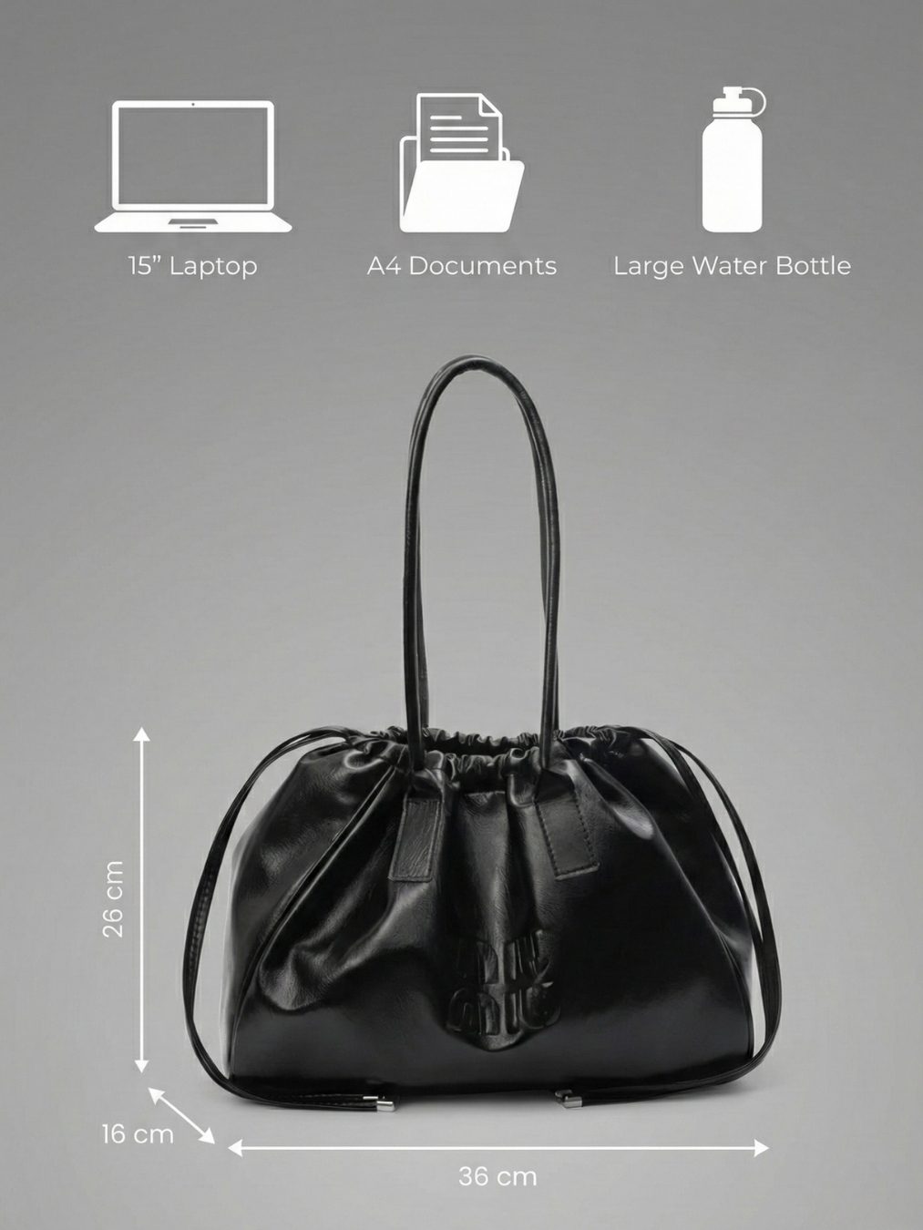 Black work tote bag