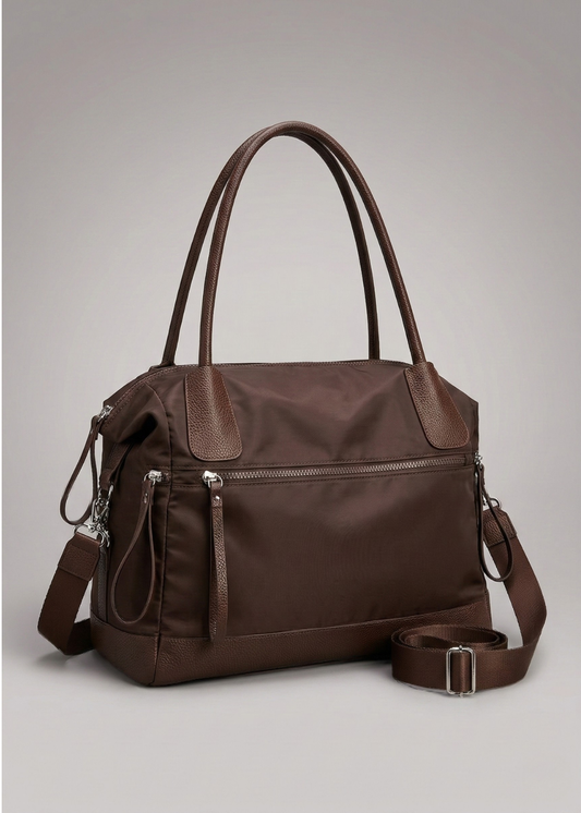 Brown Nylon Tote Bag for School – Warm & Durable