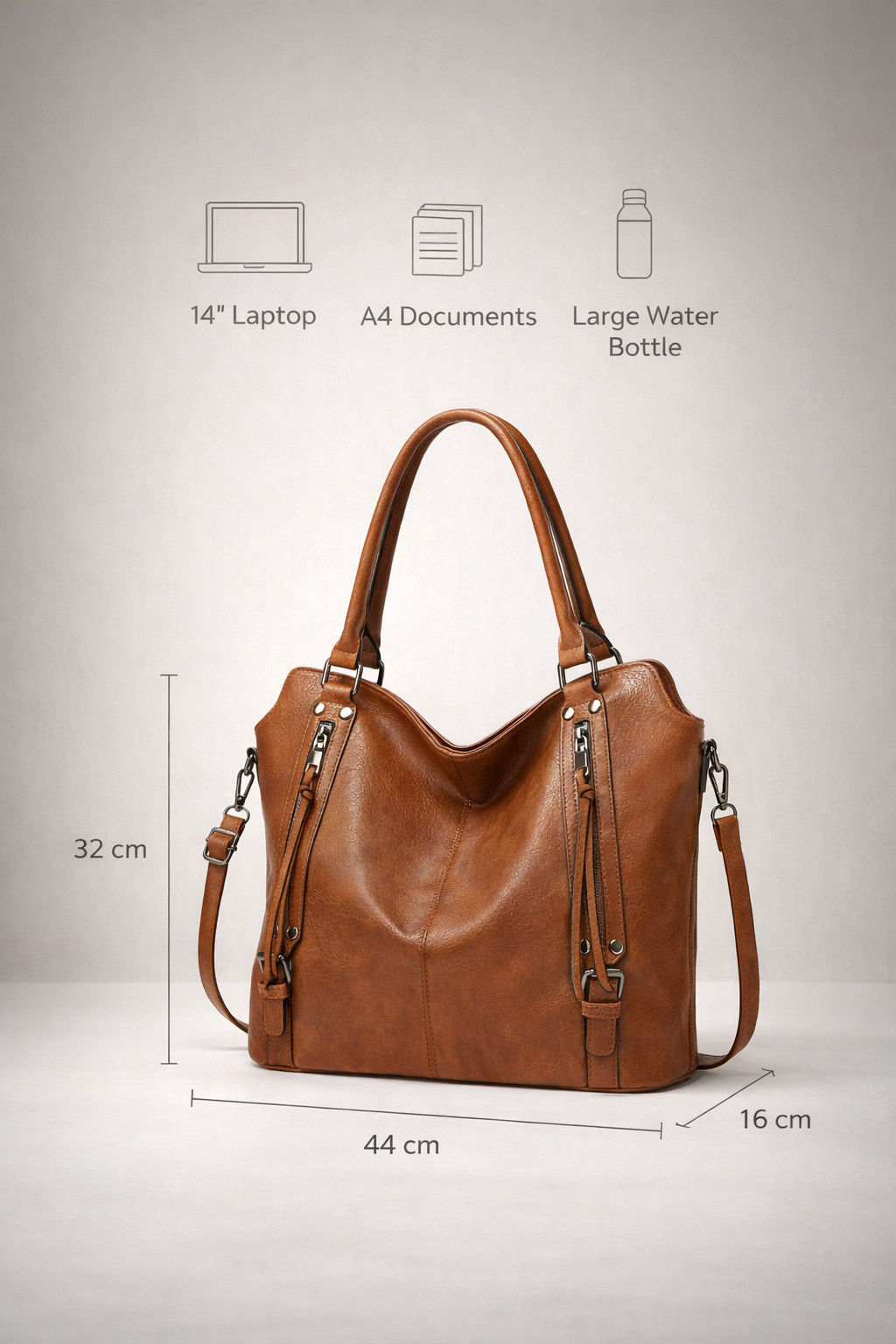 Brown tote bag for school