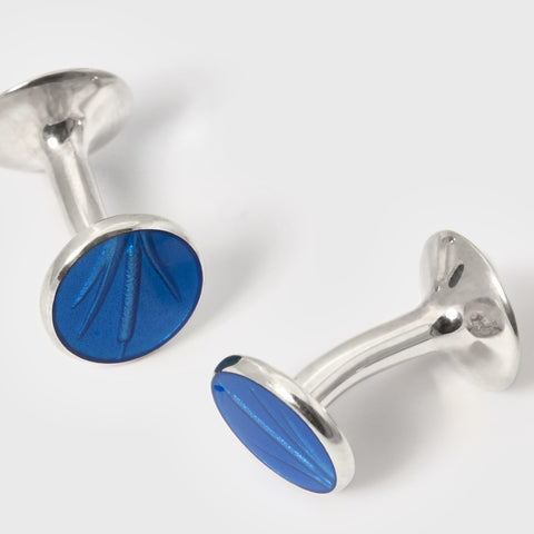 SUPPLIED BY TOM - Bulrush Cufflinks in Sterling Silver & Enamel