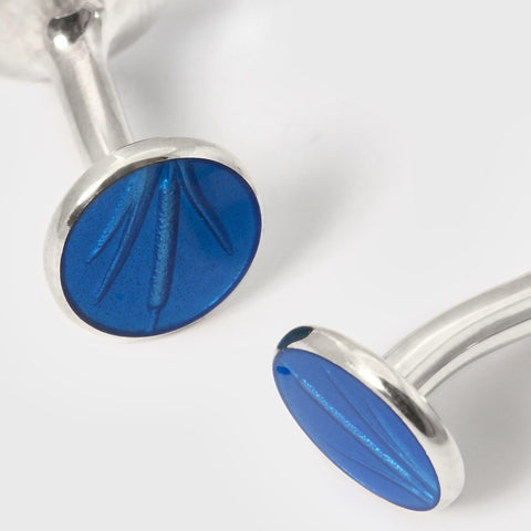 SUPPLIED BY TOM - Bulrush Cufflinks in Sterling Silver & Enamel