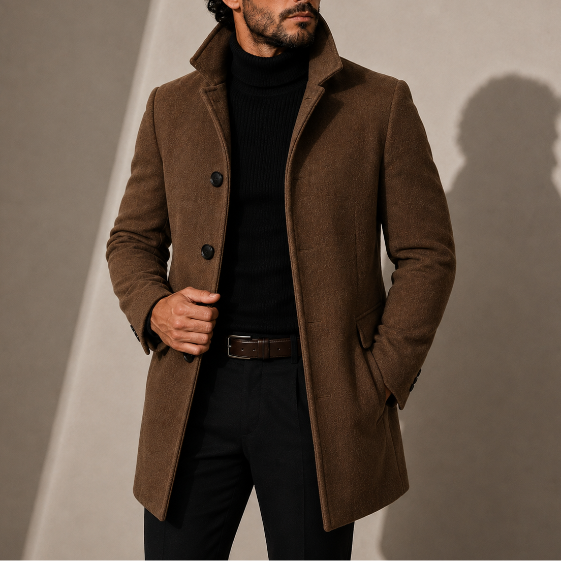 Men's Stand Collar Tailored Winter Coat