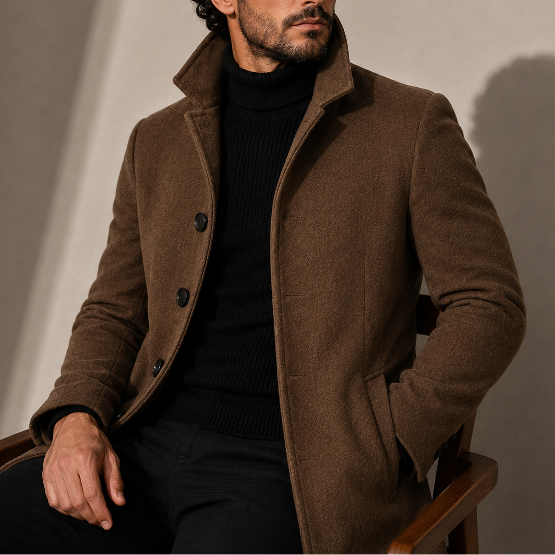 Men's Stand Collar Tailored Winter Coat