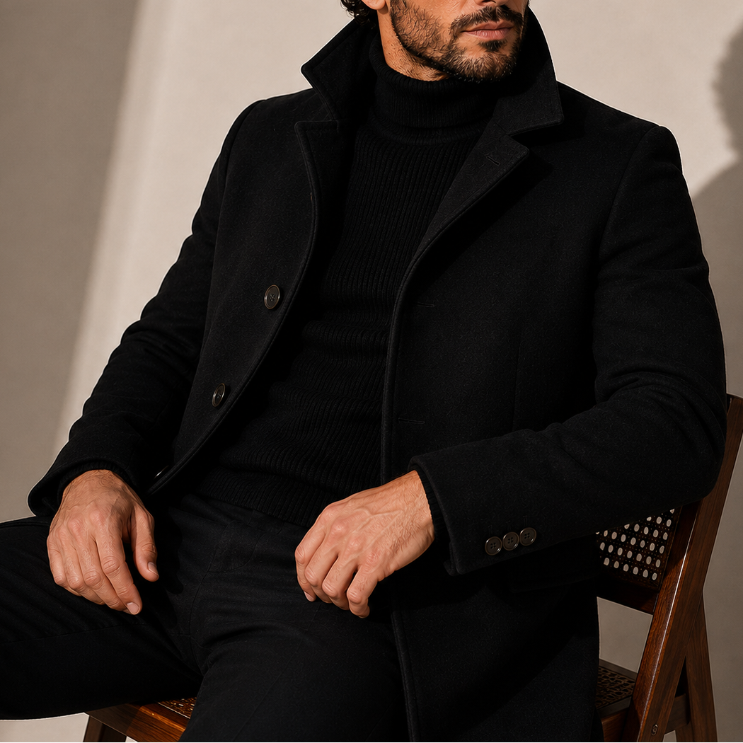 Men's Stand Collar Tailored Winter Coat