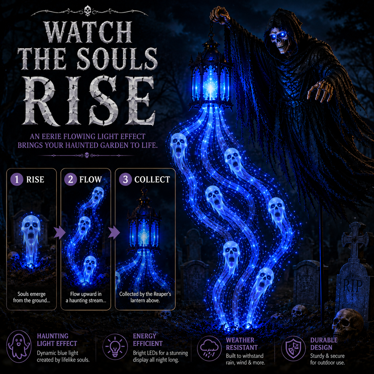Animated Halloween Garden Lights