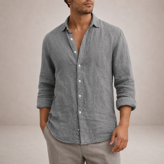 Men's Linen Button Down Shirt