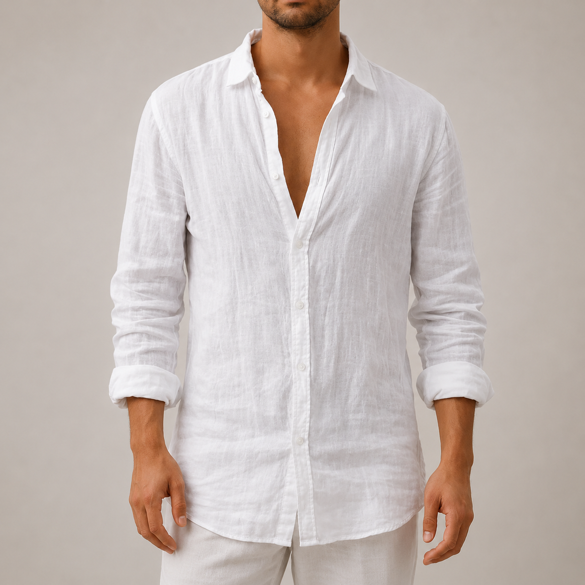 Men's Linen Button Down Shirt