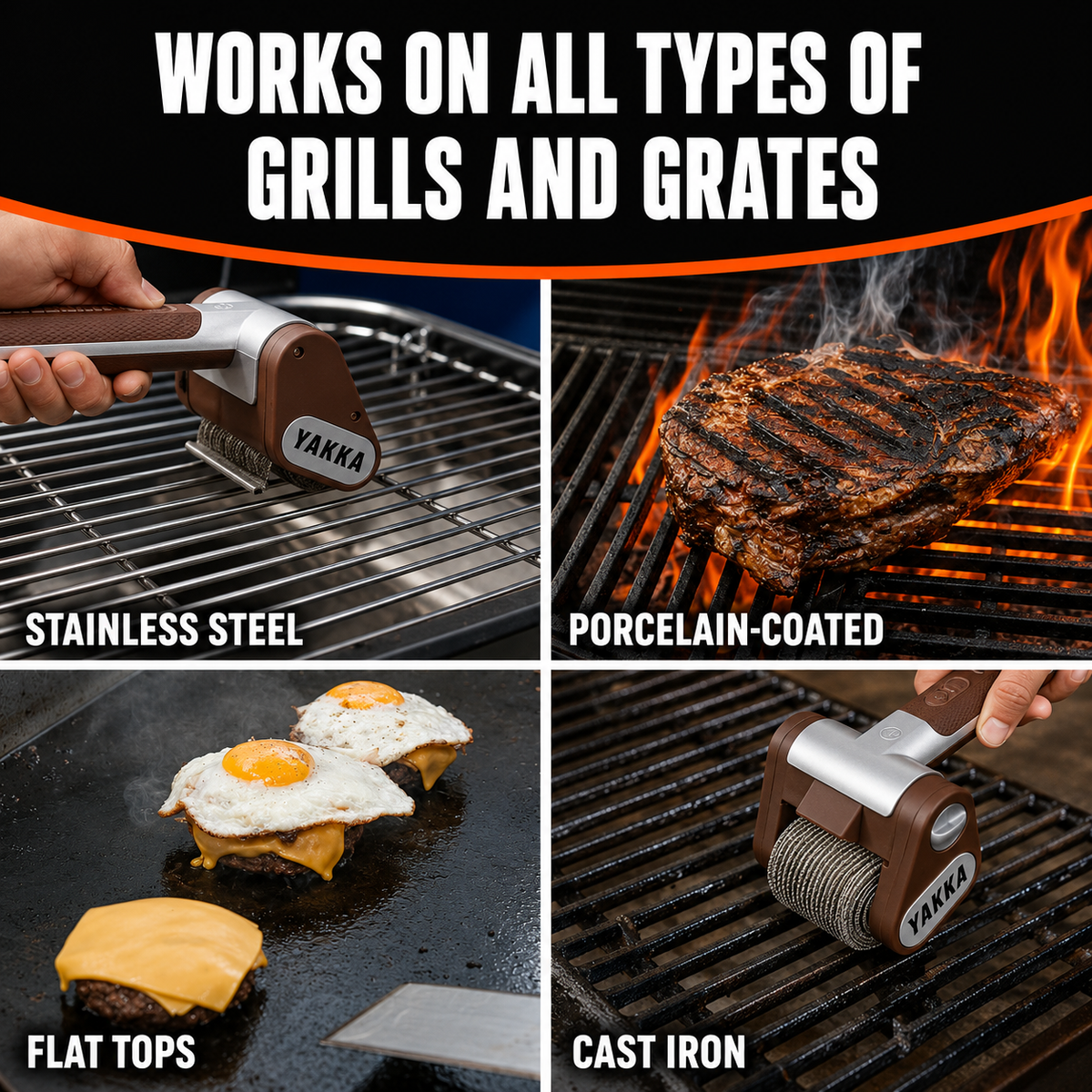 Bristle-Free BBQ Grill Cleaning Roller