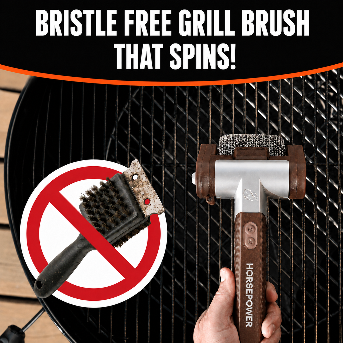 Bristle-Free BBQ Grill Cleaning Roller
