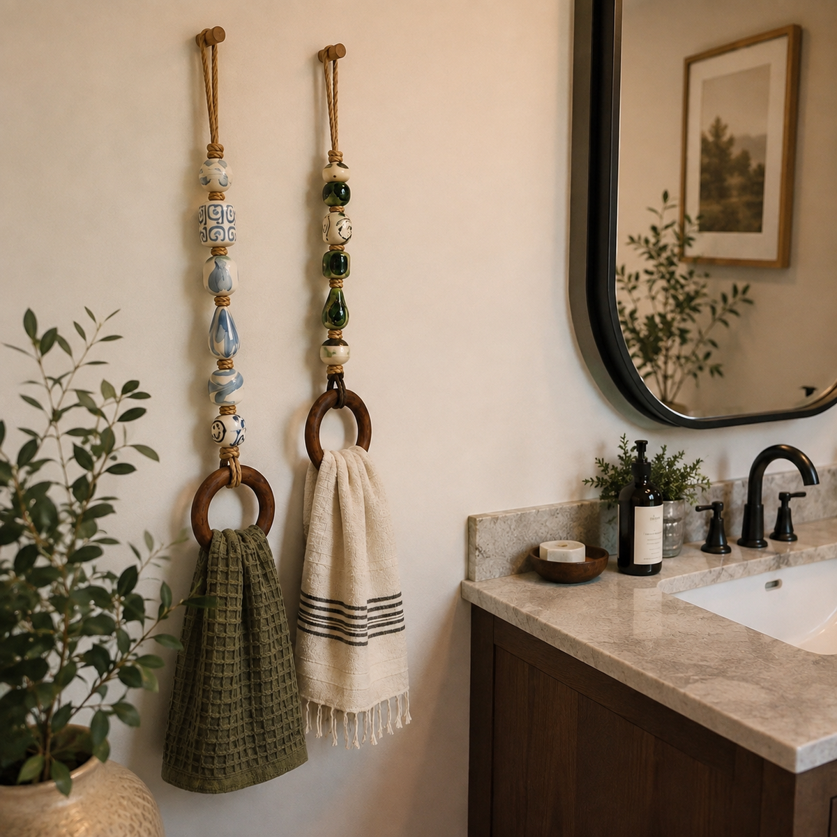 Beaded Towel Hanger