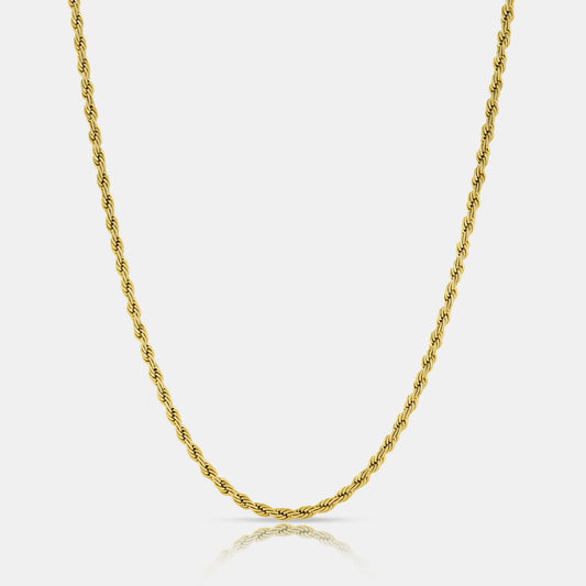 3mm Gold Rope Chain Necklace