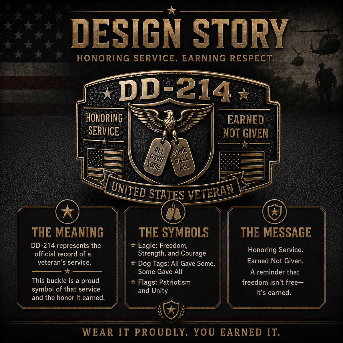 DD-214 Veteran Belt Buckle