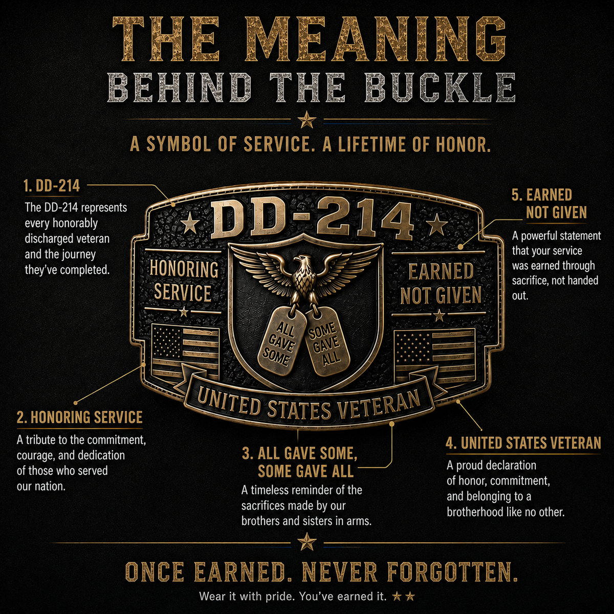 DD-214 Veteran Belt Buckle