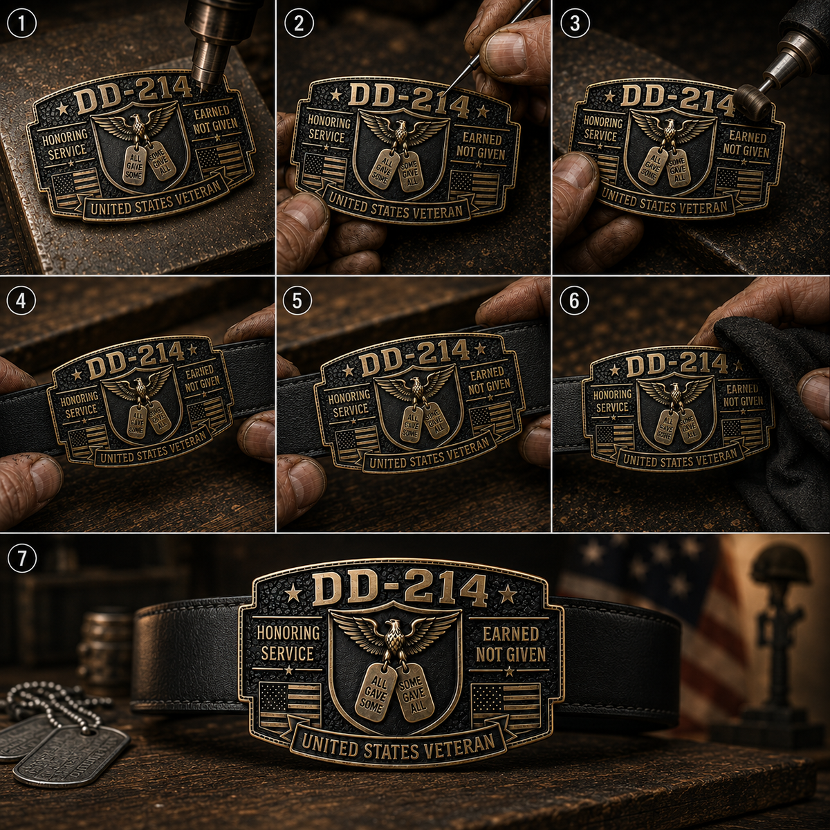 DD-214 Veteran Belt Buckle