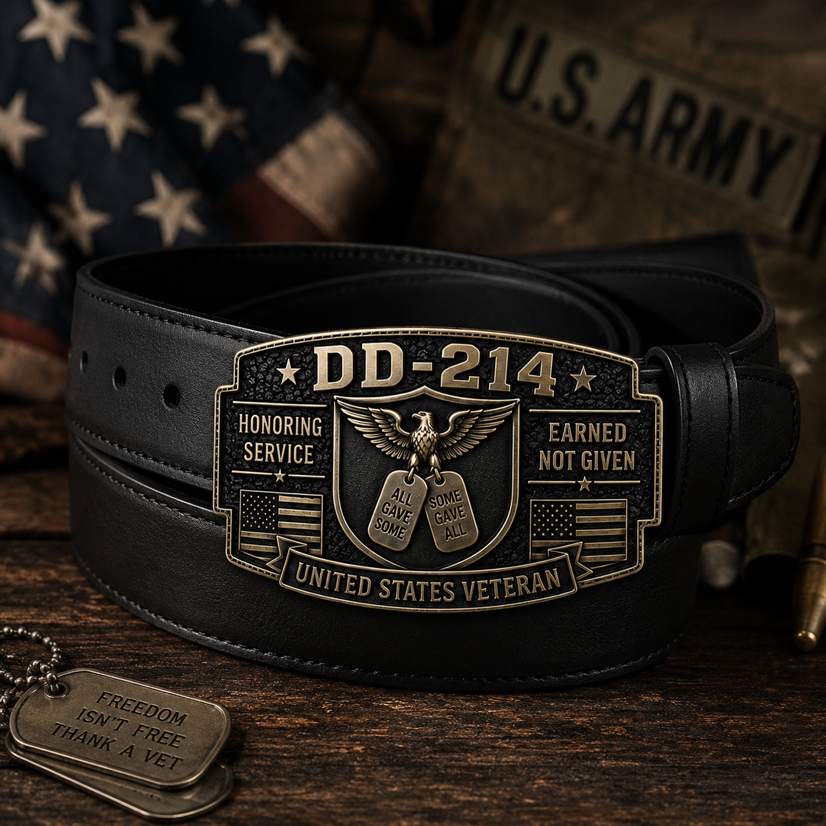 DD-214 Veteran Belt Buckle