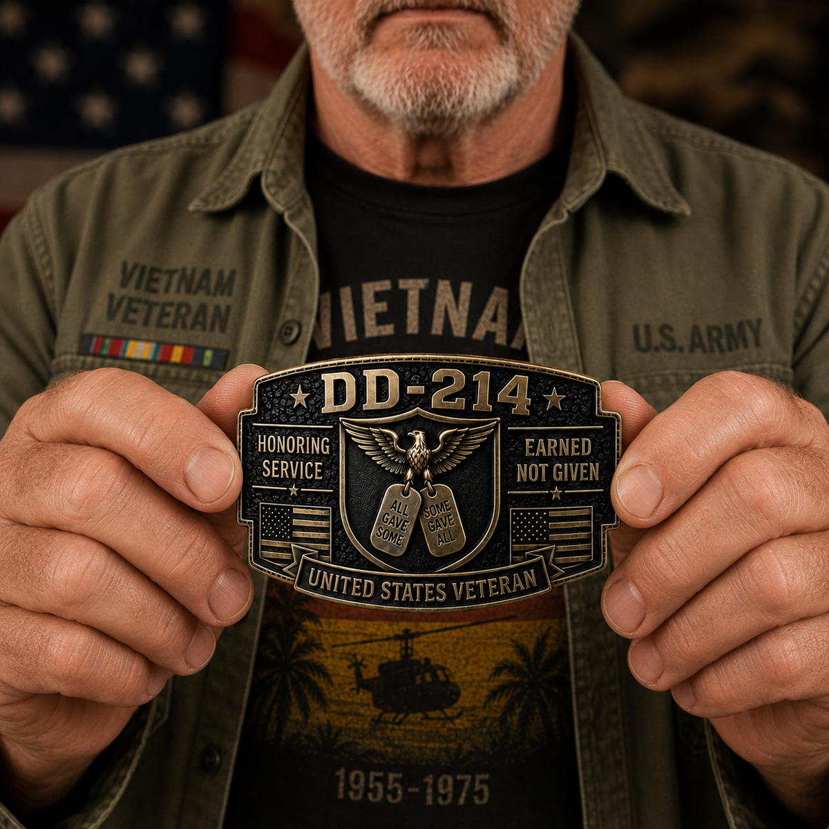 DD-214 Veteran Belt Buckle