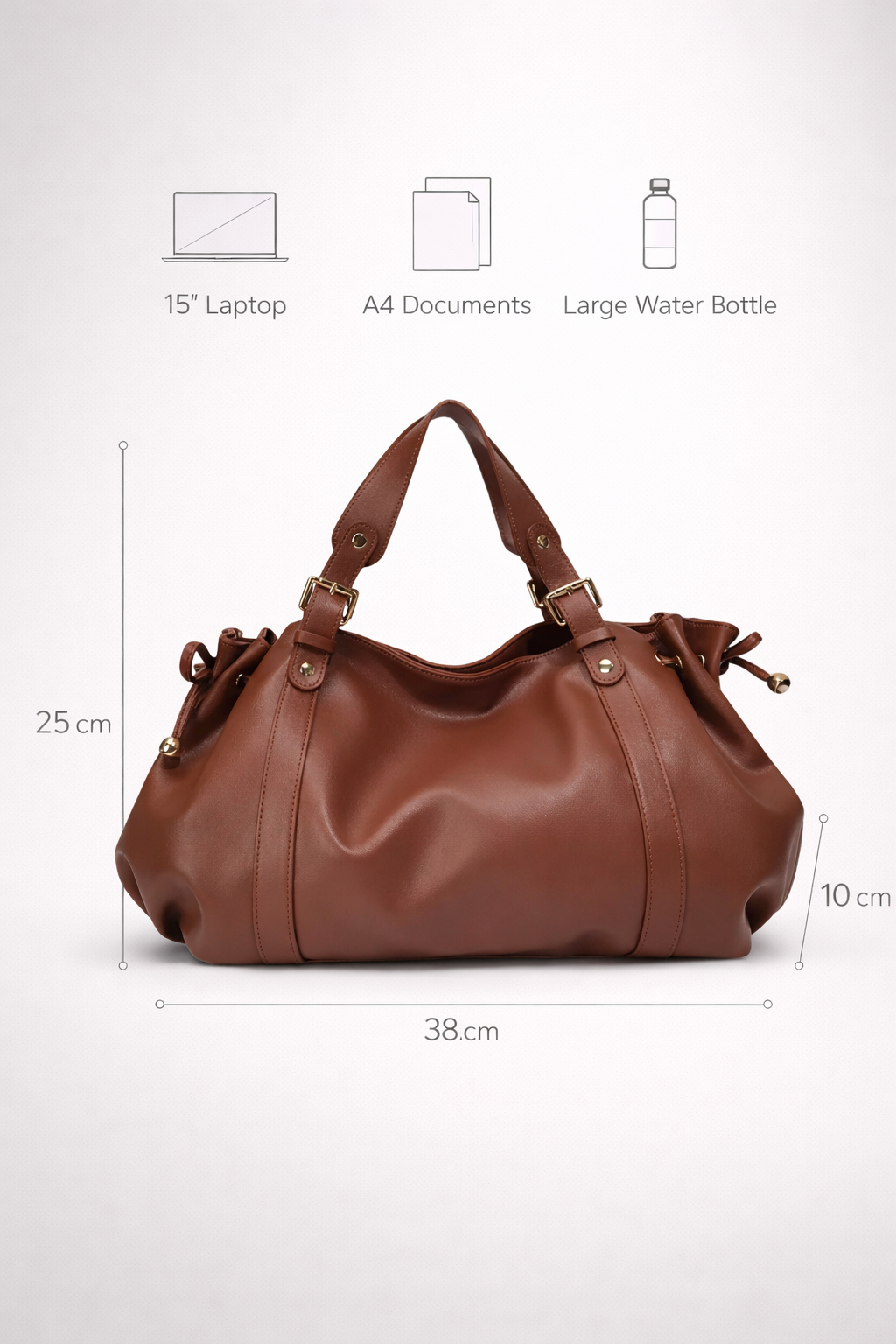 Large vegan leather Handbag for School