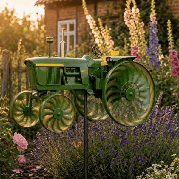 Handmade Metal Tractor Wind Spinner