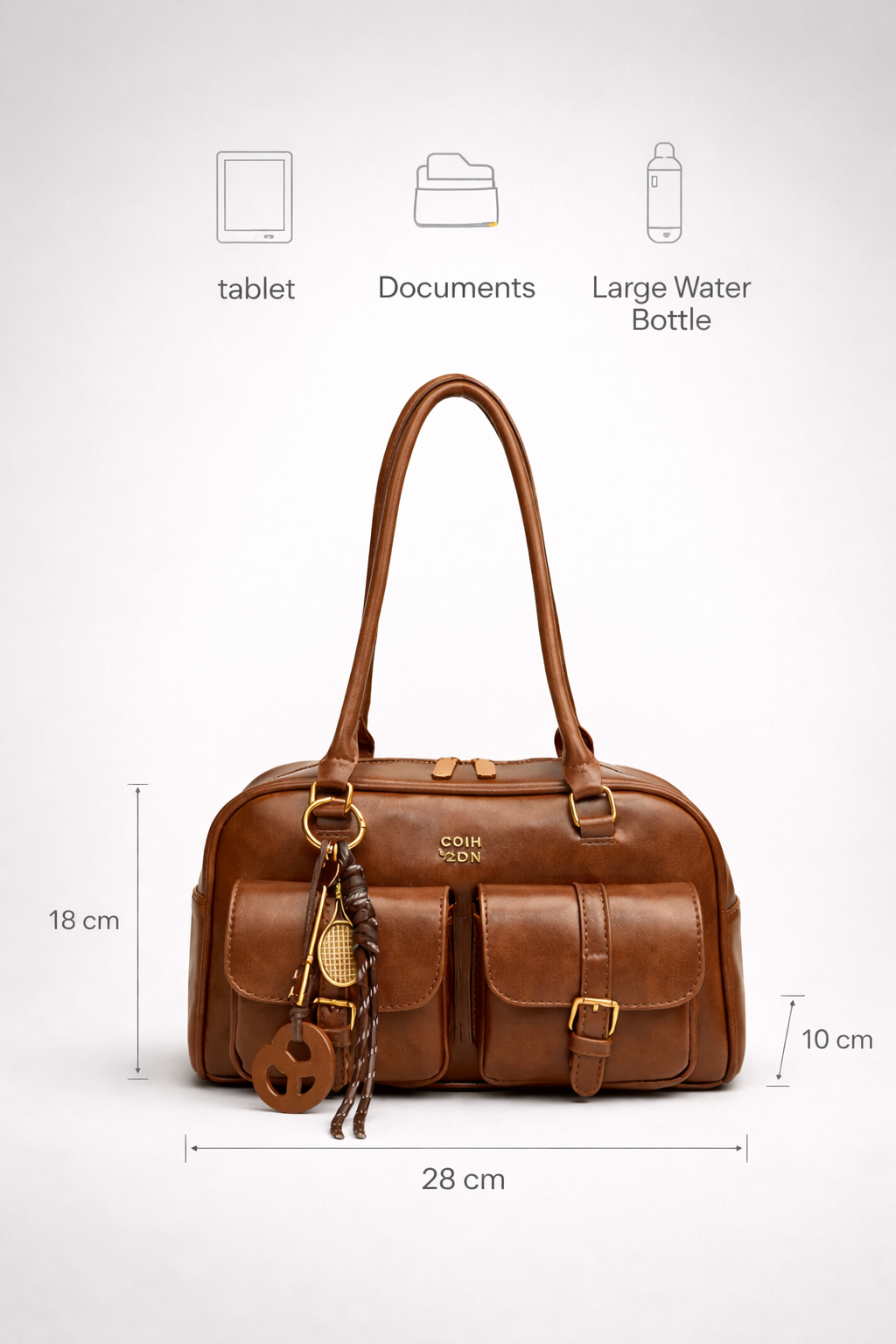 Brown bag for women in Vegan leather