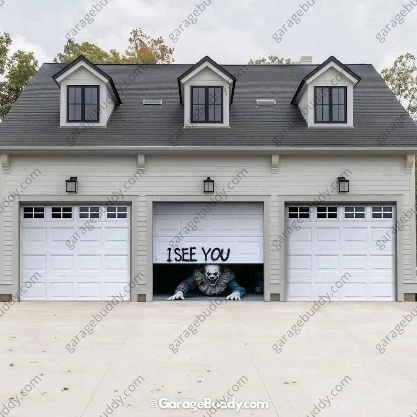 Peeking Clown Garage Door Cover