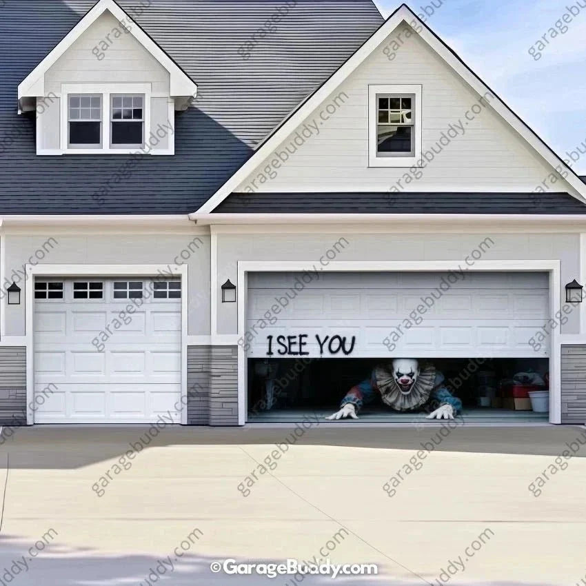 Peeking Clown Garage Door Cover