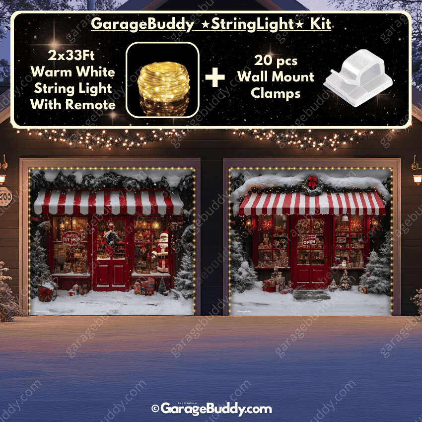 Santa's Toy Shop Garage Door Cover